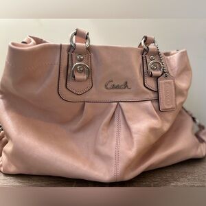 Coach pink leather shoulder bag